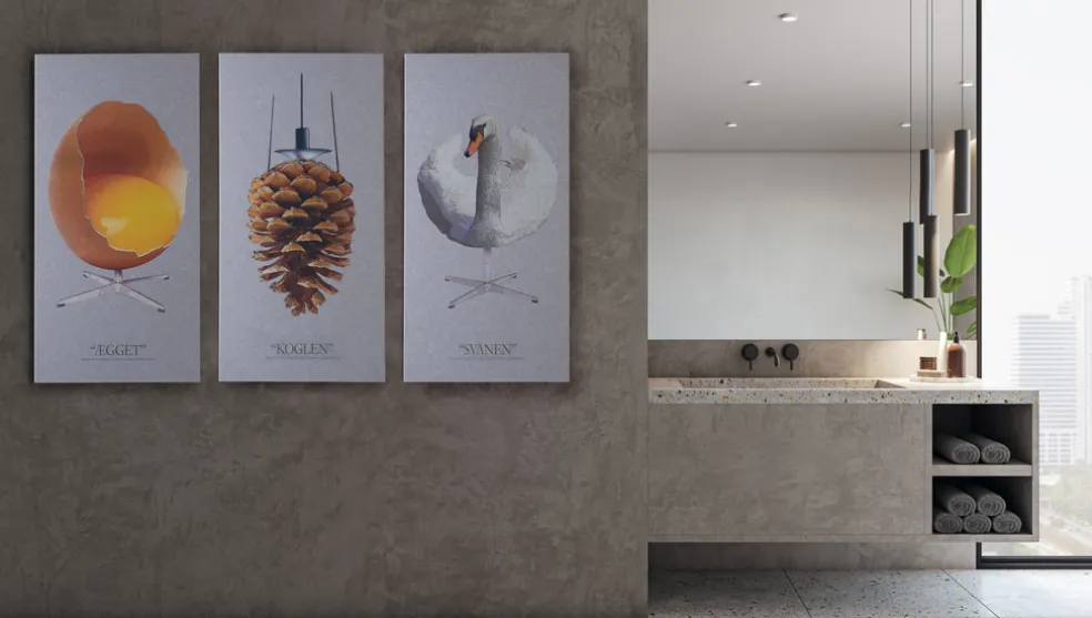 Akustikbild Art-Acoustic Ägget Ljusgrå Fibrotech