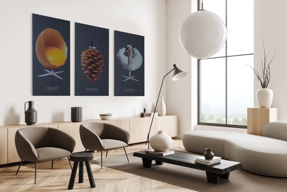 Akustikbild Art-Acoustic Svanen Mörkgrå Fibrotech