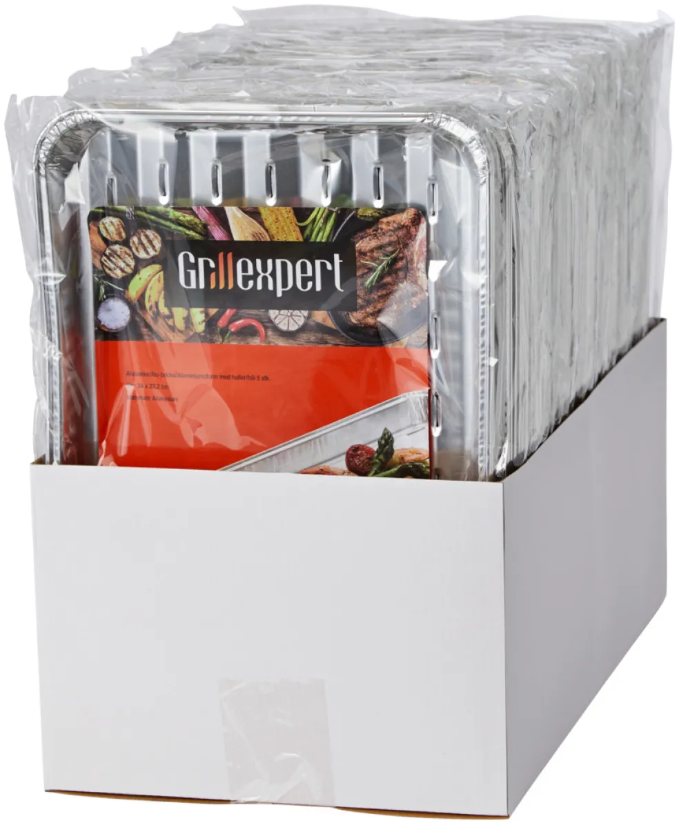 Aluminiumform Hål 34 x 23,2 cm 5-pack Grillexpert