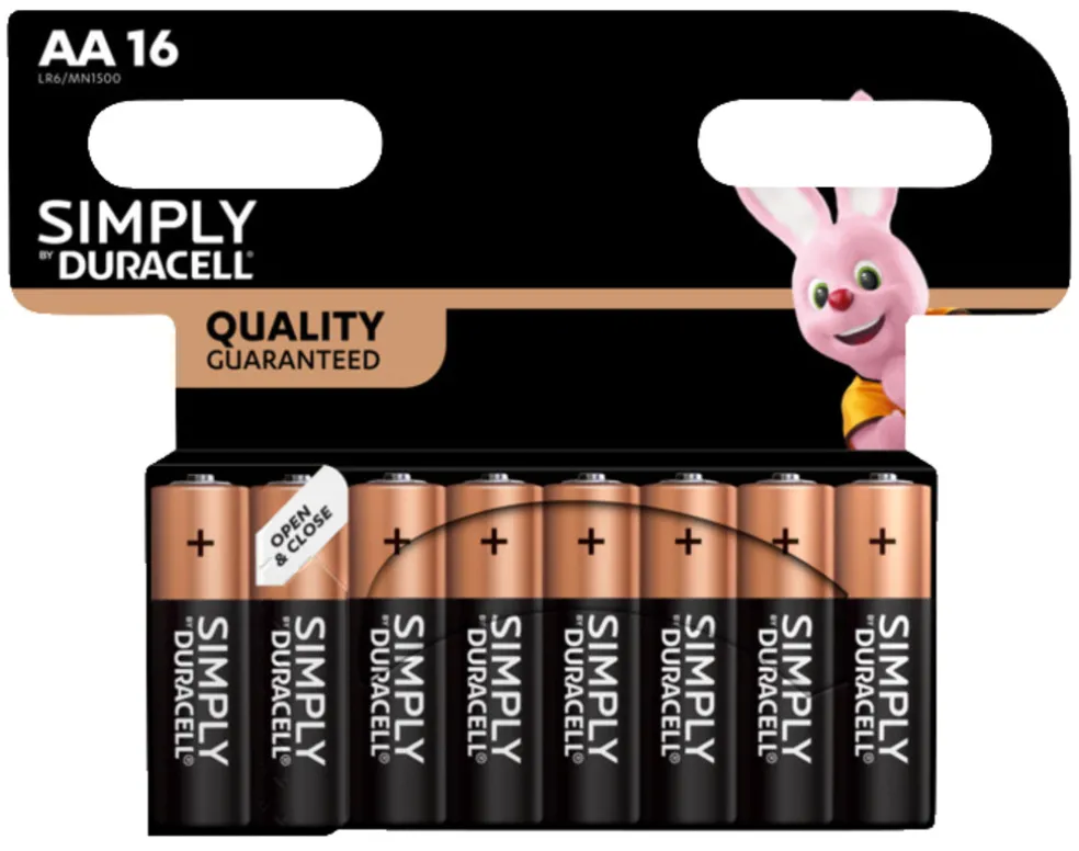 Batteri AA Simply 16-pack Duracell