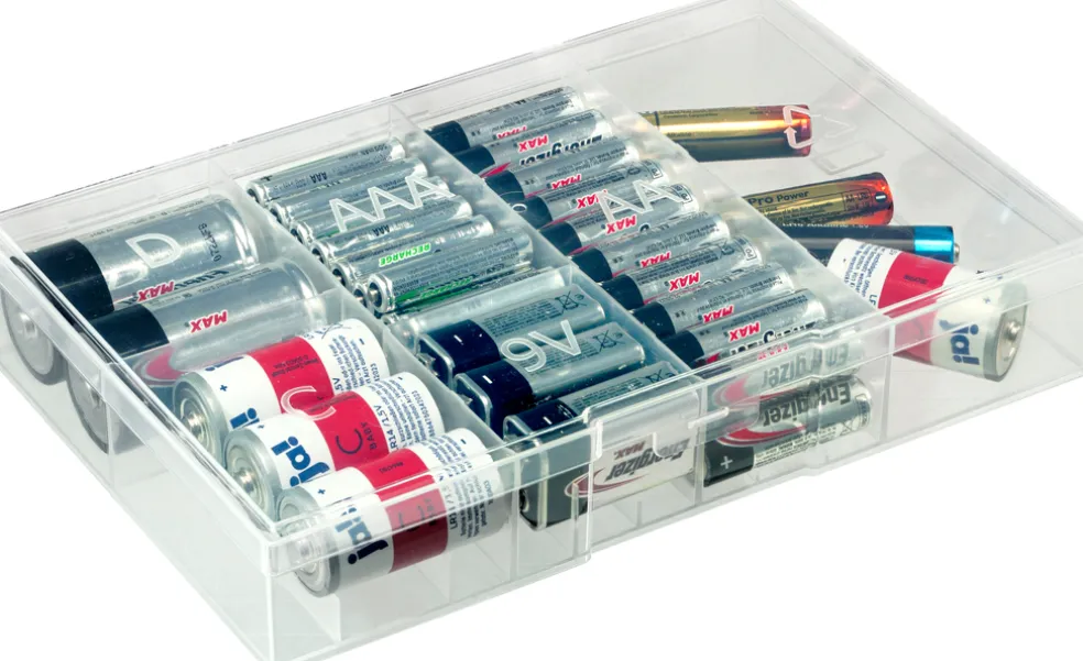 Batterilåda 6 fack Plast1