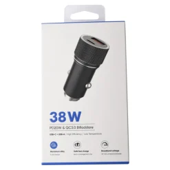 Billaddare USB-C + USB-A 38W