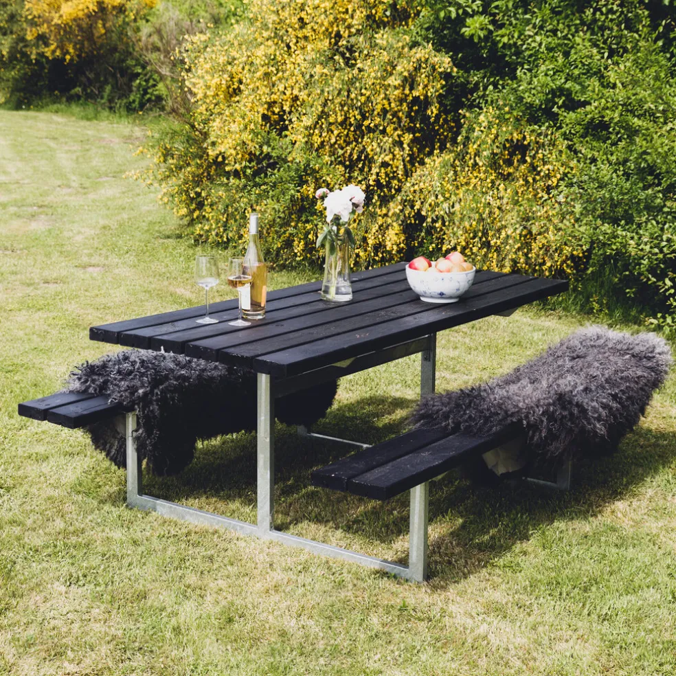 Bord-/bänkset Frigg Svart 175 x 140 cm Hortus
