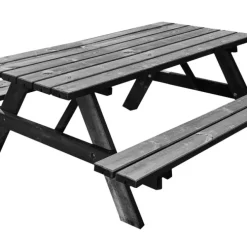 Bord-/bänkset Furu Svart 177 x 155 cm Hortus