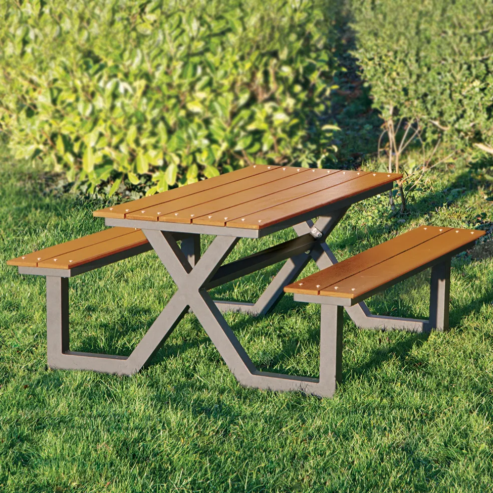 Bord-/bänkset X-modell Teak 176 x 151 cm Hortus