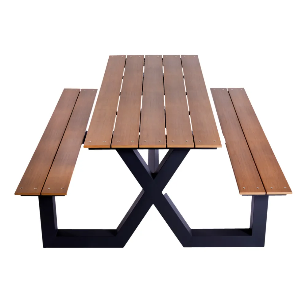 Bord-/bänkset X-modell Teak 176 x 151 cm Hortus