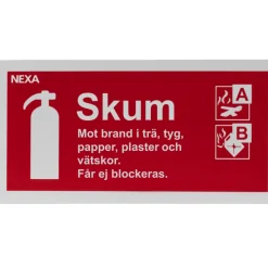 Brandskylt Brandsläckare Skum 10 x 20 cm Nexa