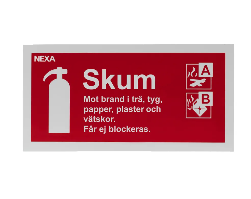Brandskylt Brandsläckare Skum 10 x 20 cm Nexa