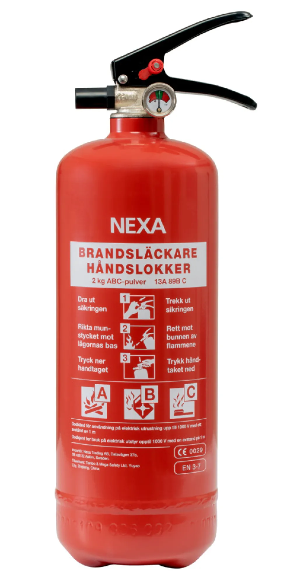 Brandsläckare 2 kg Nexa