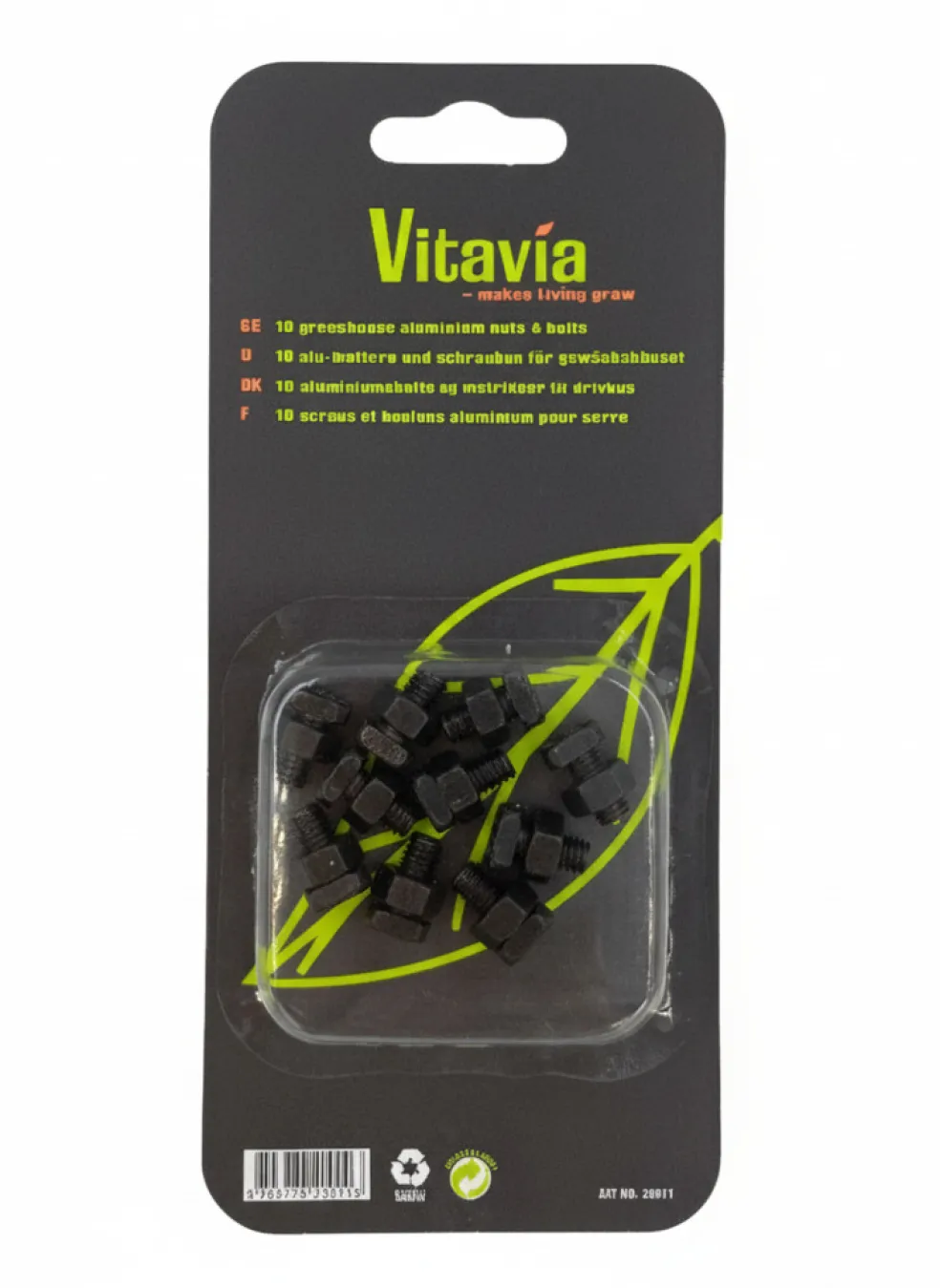 Bultar & Muttrar Rostfri Svart 10-pack Vitavia