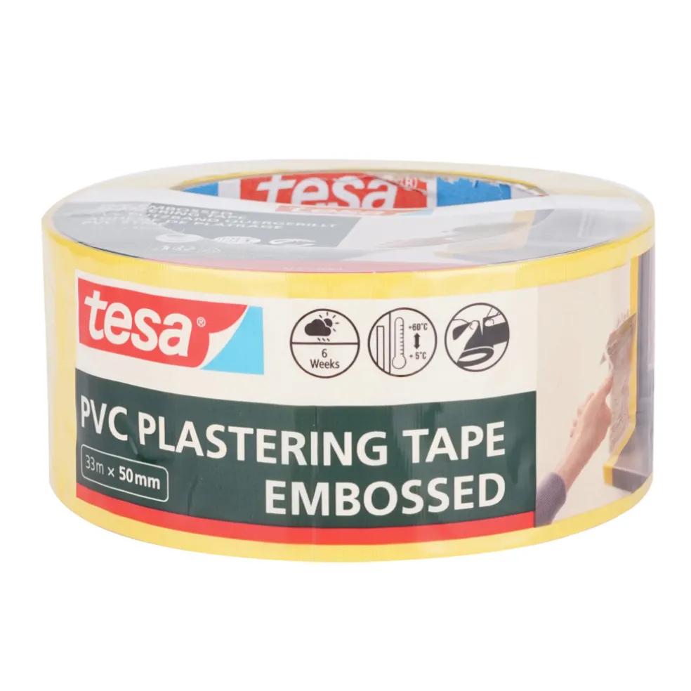 Byggtejp PVC Räfflad 50 mm x 33 m Tesa