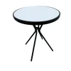 Cafébord Metall/Glas Svart Ø60 cm Sunlife