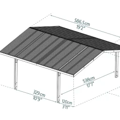 Carport Sydney 572 x 586,5 cm Svart Canopia by Palram
