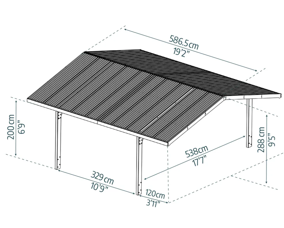 Carport Sydney 572 x 586,5 cm Svart Canopia by Palram