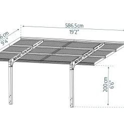 Carport Sydney 286 x 586,5 cm Svart Canopia by Palram