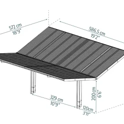 Carport Sydney Wings 572 x 586,5 cm Svart Canopia by Palram