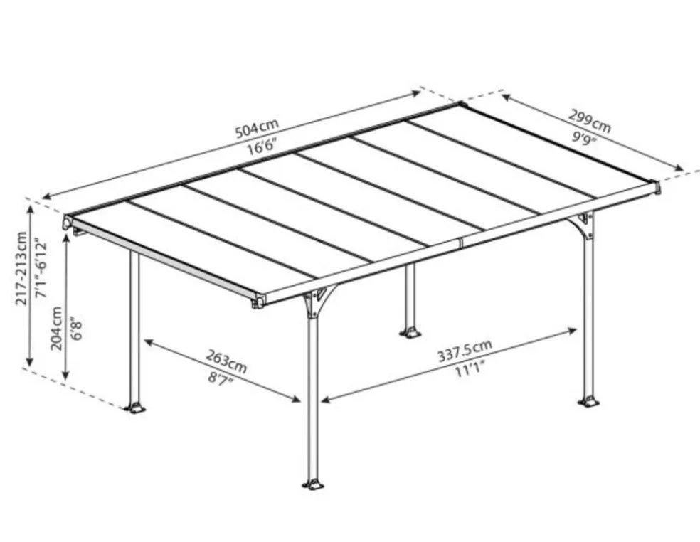 Carport Verona 504 x 299 cm Antracit Canopia by Palram
