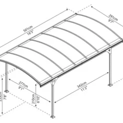 Carport Vitoria 501 x 291 cm Grå Canopia by Palram