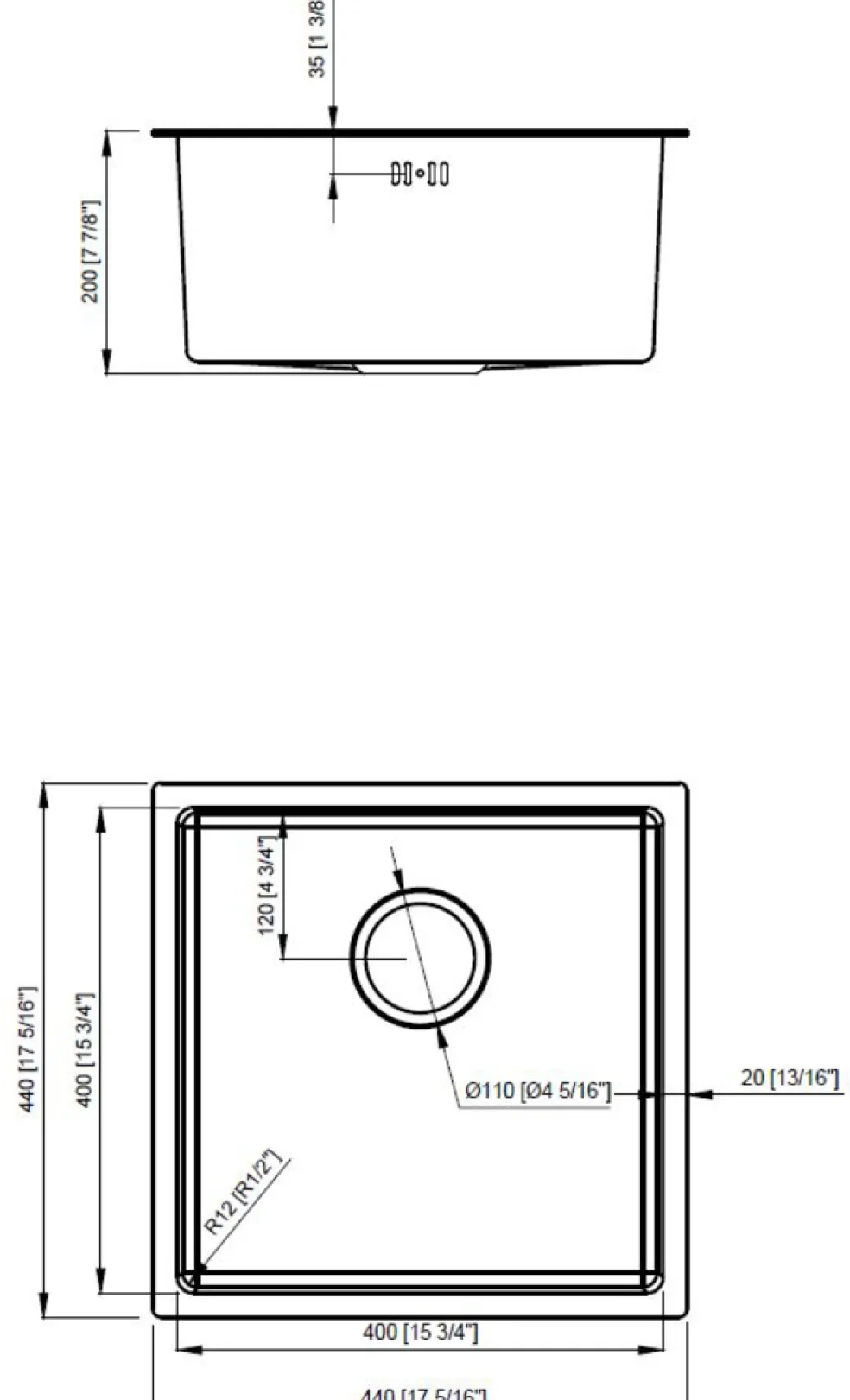 Diskho Svart 440 x 440 mm