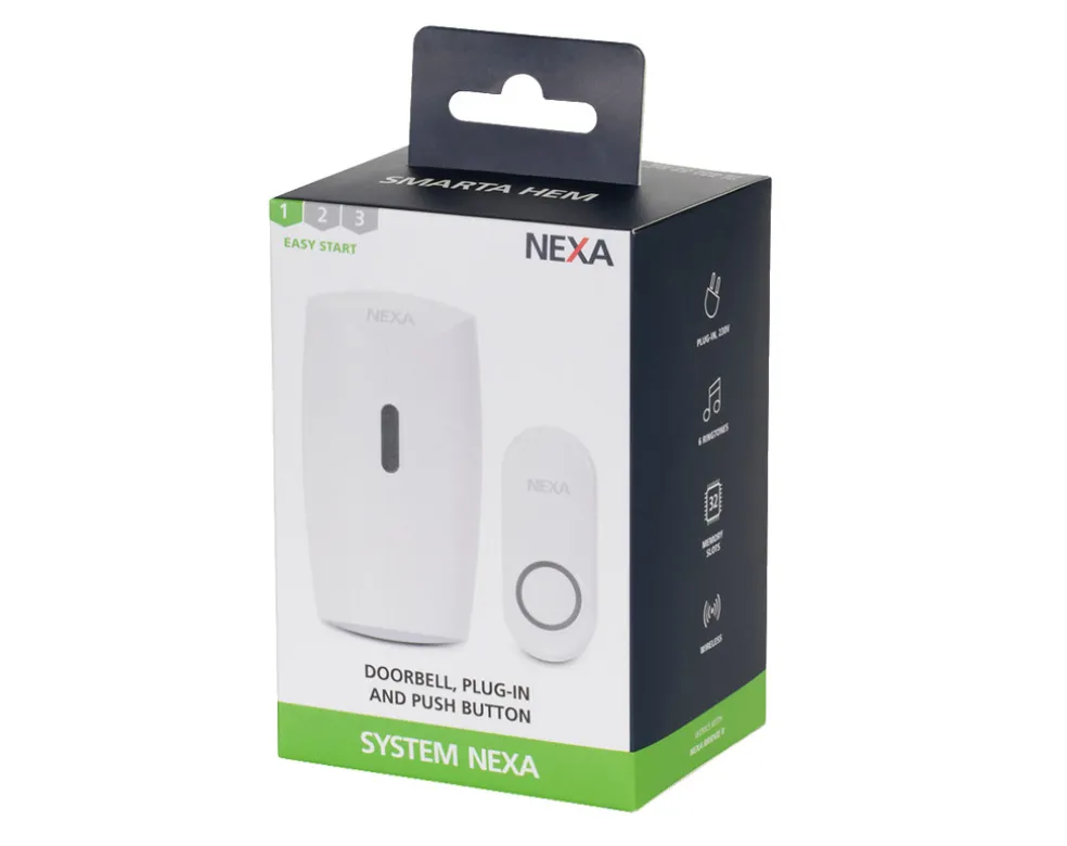 Dörrklocka Plug-in Tryckknapp Nexa