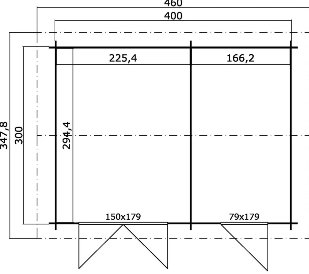 Dubbelförråd Odin 11,6 m² 420 x 320 cm