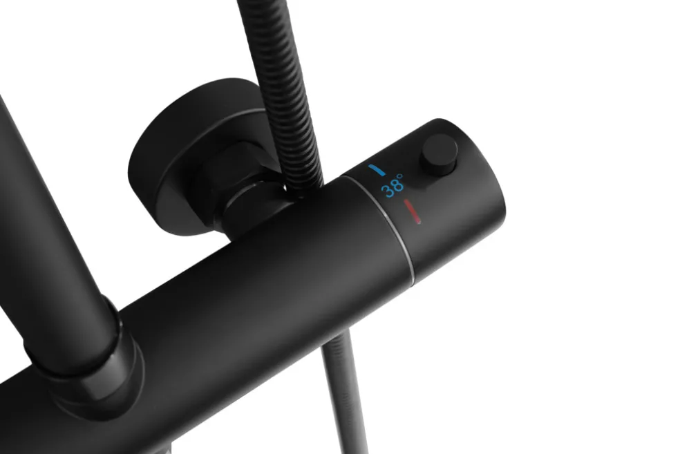 Duschstångset Svart Ø250 mm