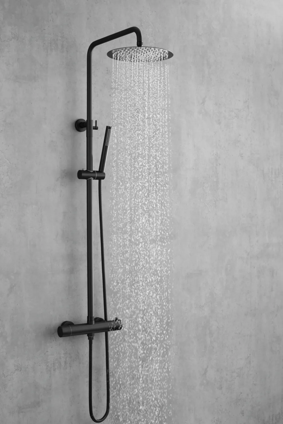 Duschstångset Svart Ø250 mm