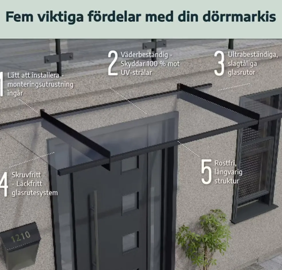Entrétak Bremen Grå 200 x 93,5 cm Canopia by Palram