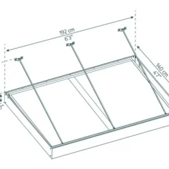 Entrétak Sophia XL Grå Klar 192 x 140 cm Canopia by Palram