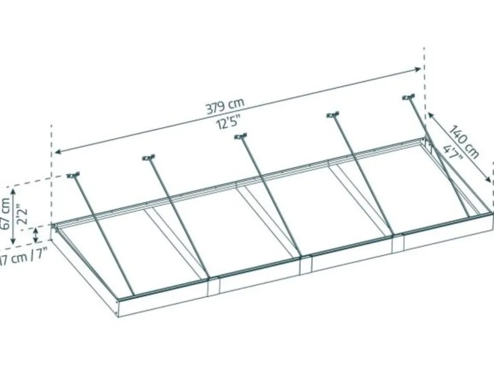 Entrétak Sophia XL Grå Klar 378,7 x 140 cm Canopia by Palram