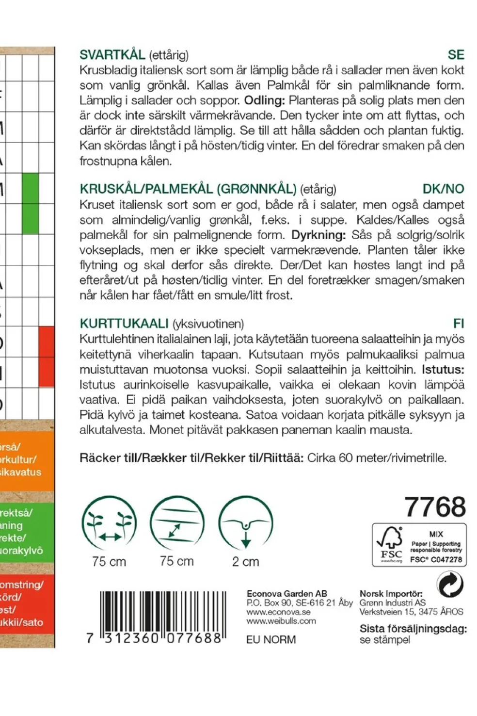 Frö Svartkål 'Nero di Toscana' KRAV Weibulls