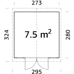 Förråd Aksel 7,5 m² 273 x 280 cm Palmako
