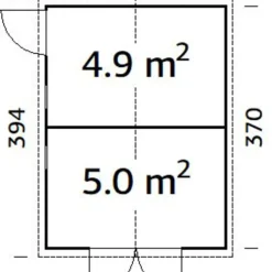 Förråd Aksel 9,9 m² 273 x 370 cm Palmako