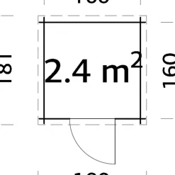 Förråd Iris 2,4 m² 176 x 176 cm Palmako