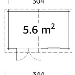 Förråd Lotta 5,6 m² 320 x 205 cm Palmako