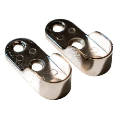 Fäste t/garderobstång Krom 2-pack