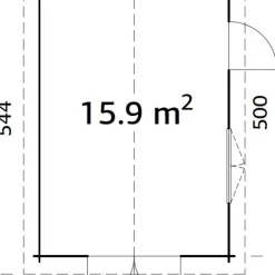 Garage Tony 15,9 m² 350 x 520 cm Palmako