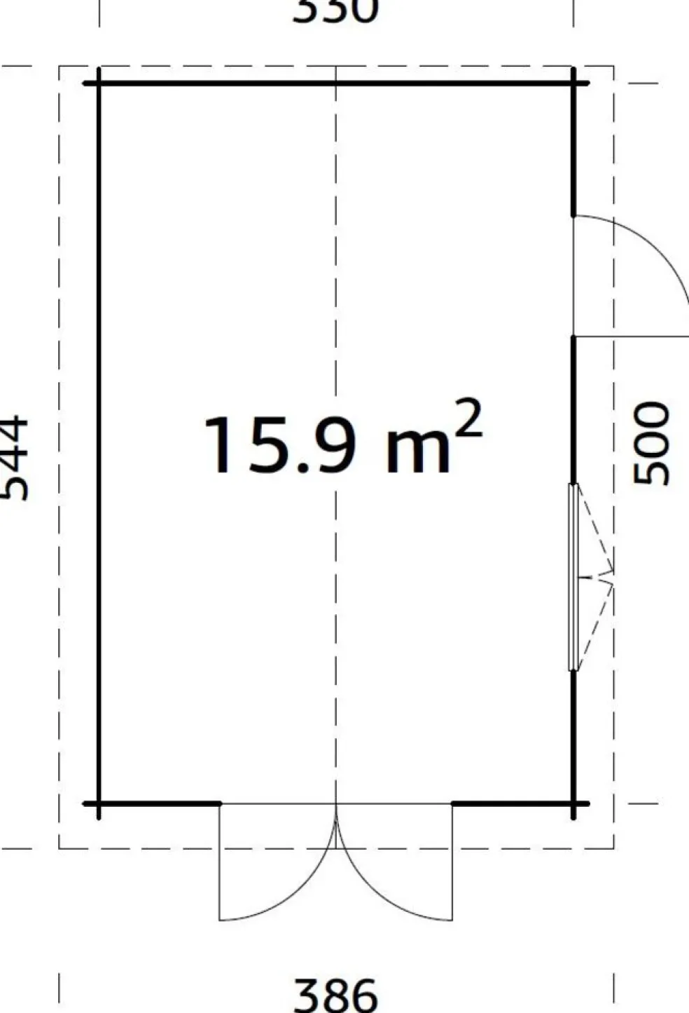 Garage Tony 15,9 m² 350 x 520 cm Palmako