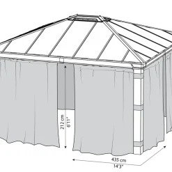 Gardinset t/paviljong Dallas 422 x 422 cm Canopia by Palram