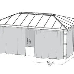 Gardinset t/paviljong Dallas 607 x 422 cm Canopia by Palram