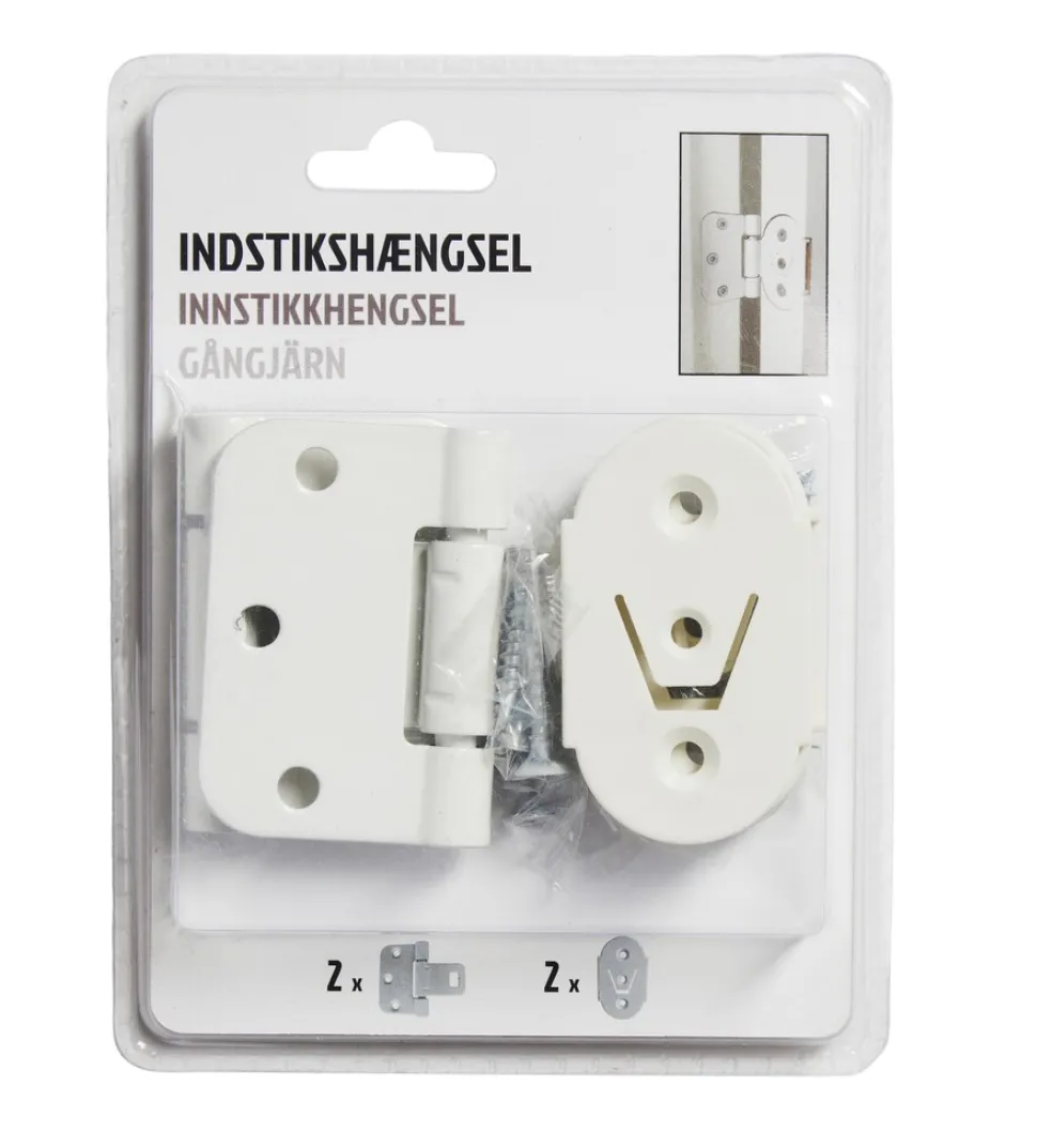 Gångjärn Innerdörr 46 x 65 mm Vit 2-pack