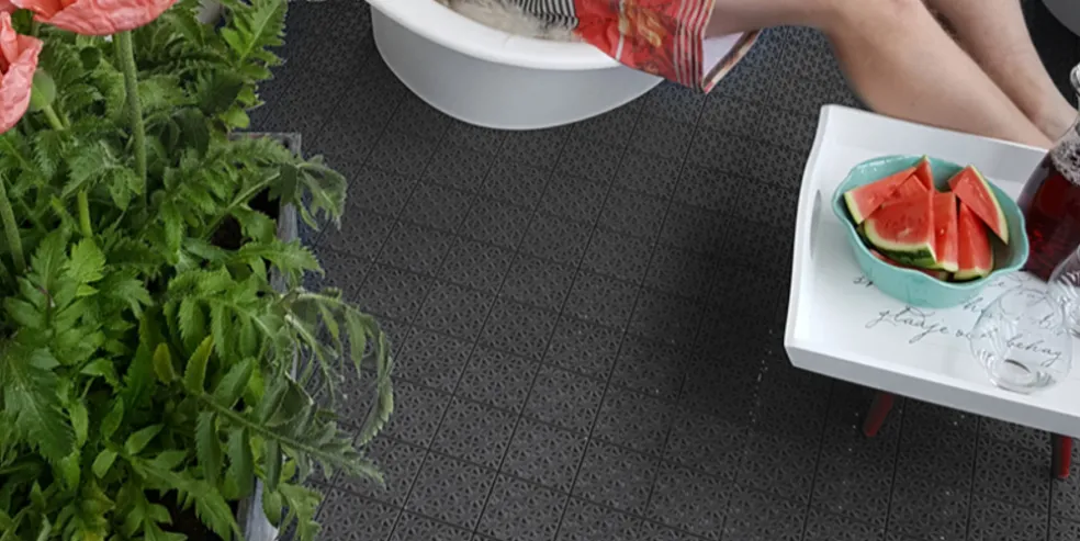 Golvplatta Floorcy Antracitgrå 11-pack Hestra