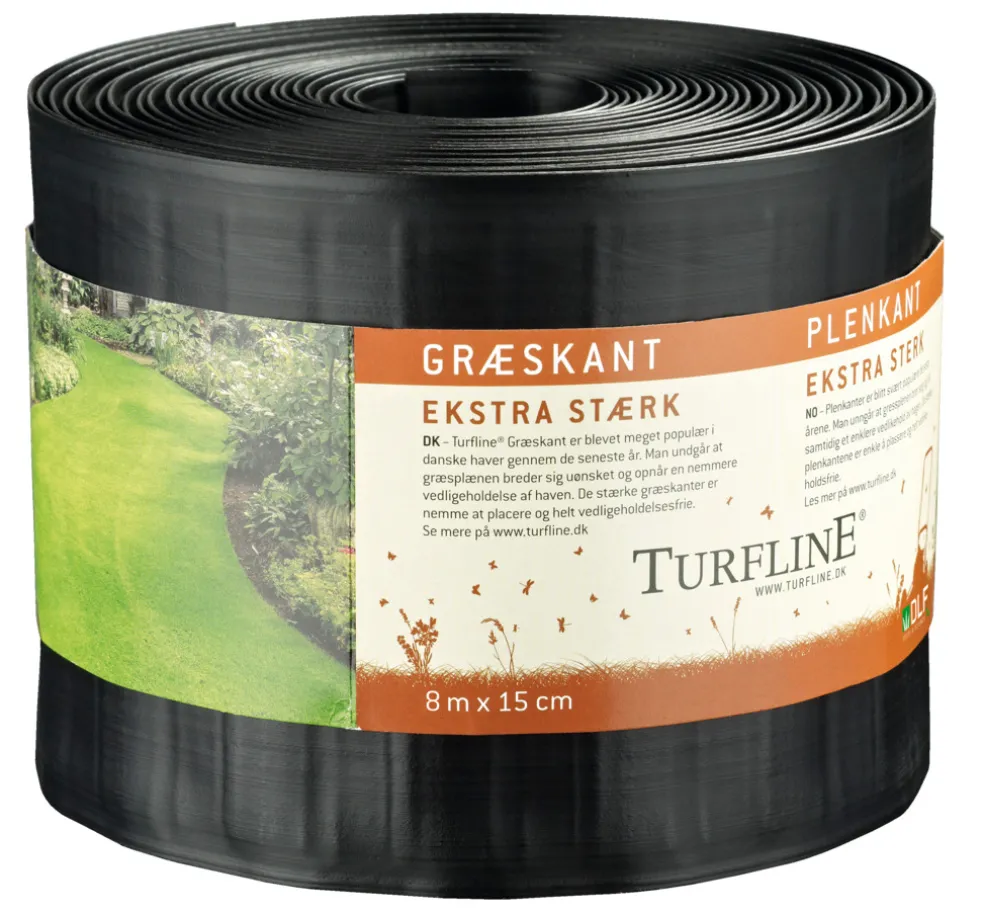 Gräskant Svart 8 m x 15 cm Turfline