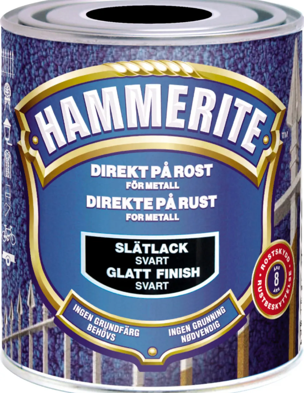 Hammarlack Slät Svart 750 ml Hammerite
