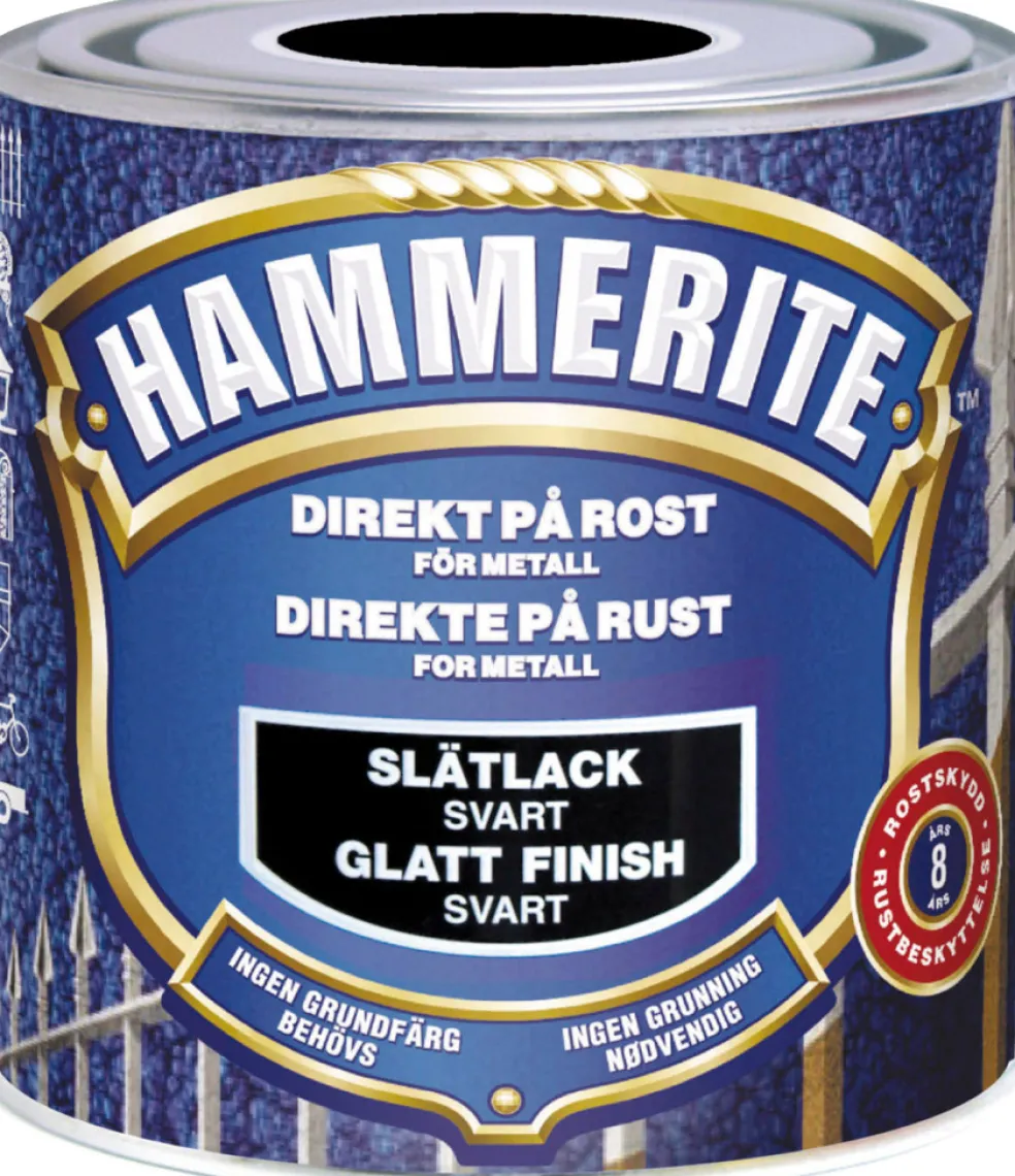Hammarlack Slät Svart 250 ml Hammerite