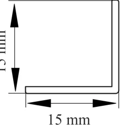 Hörnlist PVC Vit 15 x 15 mm - 2,5 m Primo