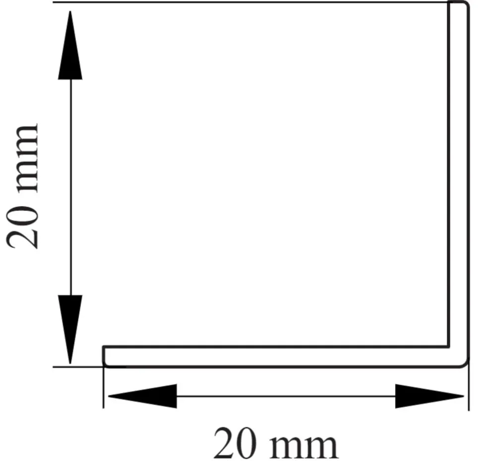 Hörnlist PVC Vit 20 x 20 mm - 2,5 m Primo