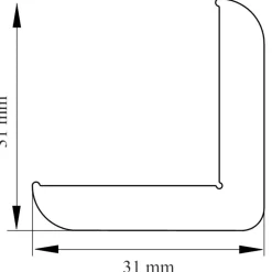 Hörnlist PVC Vit 31 x 31 mm - 2,5 m Primo