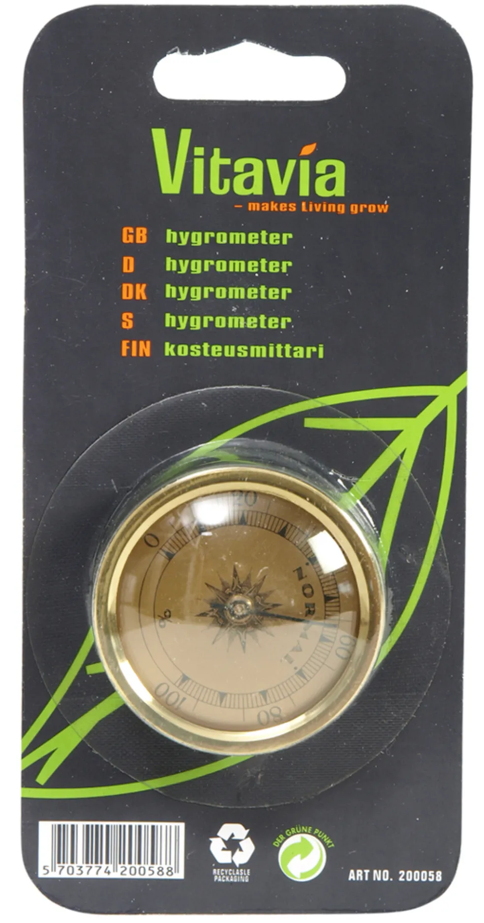 Hygrometer Växthus Ø45 mm Vitavia