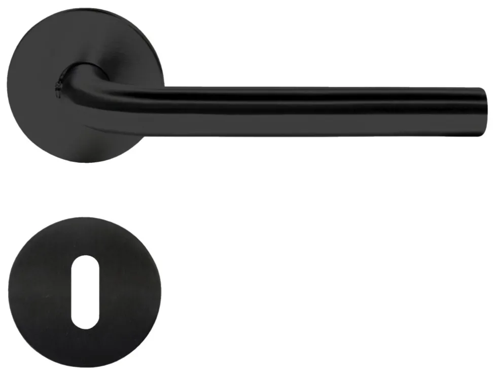 Innerdörrhandtag L-grepp Svart